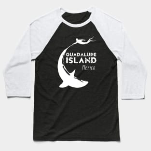 Guadalupe Island Shark Diving Baseball T-Shirt